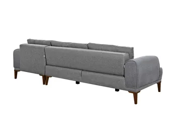 Valsot 4-seters Sofa med Divan - Grå - Møbler - Sofaer - Sofaer med sjeselong - 4 seters sofa med divan
