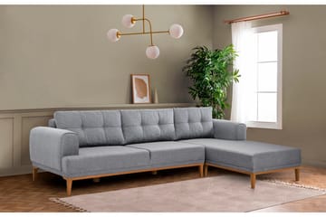 Valsot 4-seters Sofa med Divan - Grå - Møbler - Sofaer - Sofaer med sjeselong - 4 seters sofa med divan