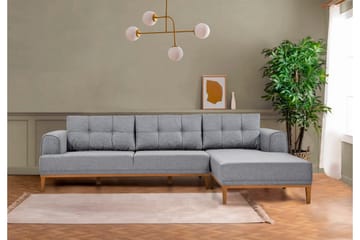 Valsot 4-seters Sofa med Divan - Grå - Møbler - Sofaer - Sofaer med sjeselong - 4 seters sofa med divan