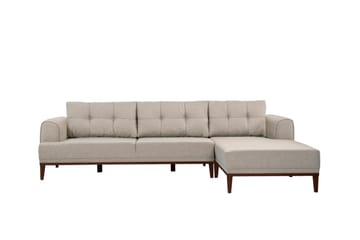 Valsot 4-seters Sofa med Divan - Krem - Møbler - Sofaer - Sofaer med sjeselong - 4 seters sofa med divan