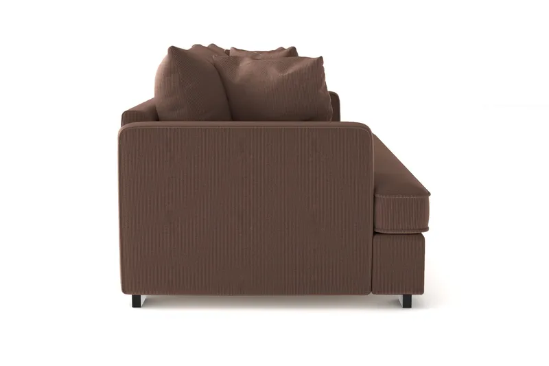 Vanlig sofa uten divan og sjeselong Scandinavian Choice Rossita Dyp 3-seters fløyelssofa Hel pute Brun - Møbler - Sofaer - 3 seter sofa