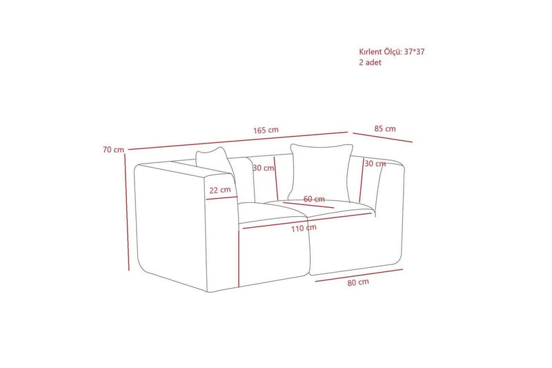 Veyno Sofa 2-sits - Krem - Møbler - Sofaer - Modulsofaer - Komplett modulsofa