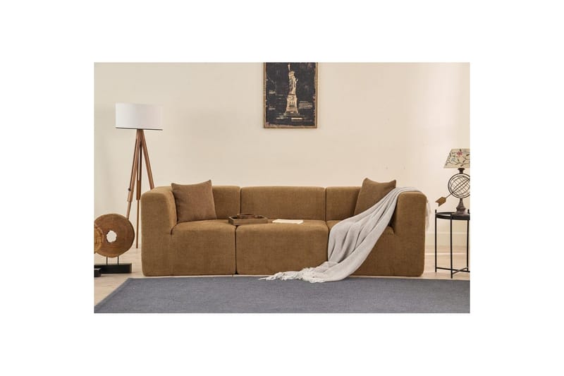 Veyno Sofa 3-sits - Brun - Møbler - Sofaer - 3 seter sofa