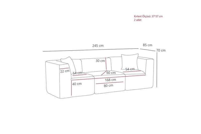 Veyno Sofa 3-sits - Grønn - Møbler - Sofaer - 3 seter sofa