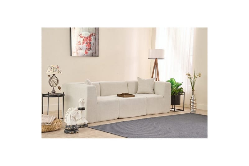 Veyno Sofa 3-sits - Krem - Møbler - Sofaer - 3 seter sofa