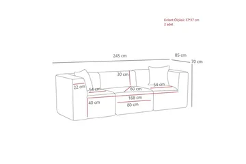 Veyno Sofa 3-sits - Mörkbeige - Møbler - Sofaer - 3 seter sofa