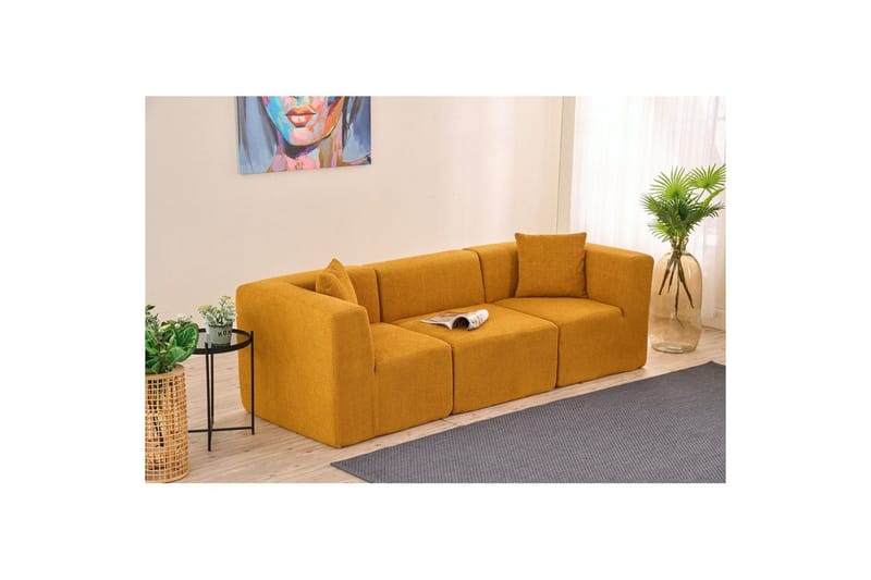 Veyno Sofa 3-sits - Oransje - Møbler - Sofaer - 3 seter sofa