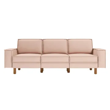 Vilsa 3-seter Myk Dyp Sofa i Stoff - Beige|Brun - Møbler - Sofaer - Fløyelssofaer