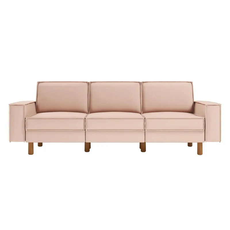Vilsa 3-seter Myk Dyp Sofa i Stoff - Beige|Brun - Møbler - Sofaer - Fløyelssofaer