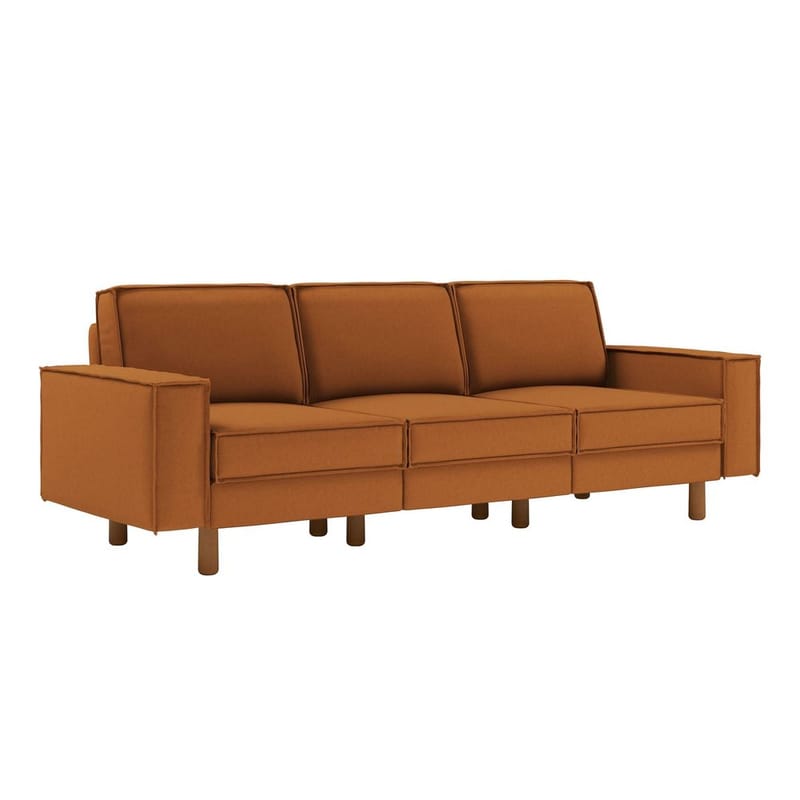 Vilsa 3-seter Myk Dyp Sofa i Stoff, Brun