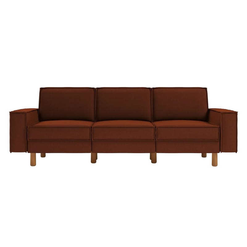Vilsa 3-seter Myk Dyp Sofa i Stoff - Rustbrun - Møbler - Sofaer - Fløyelssofaer