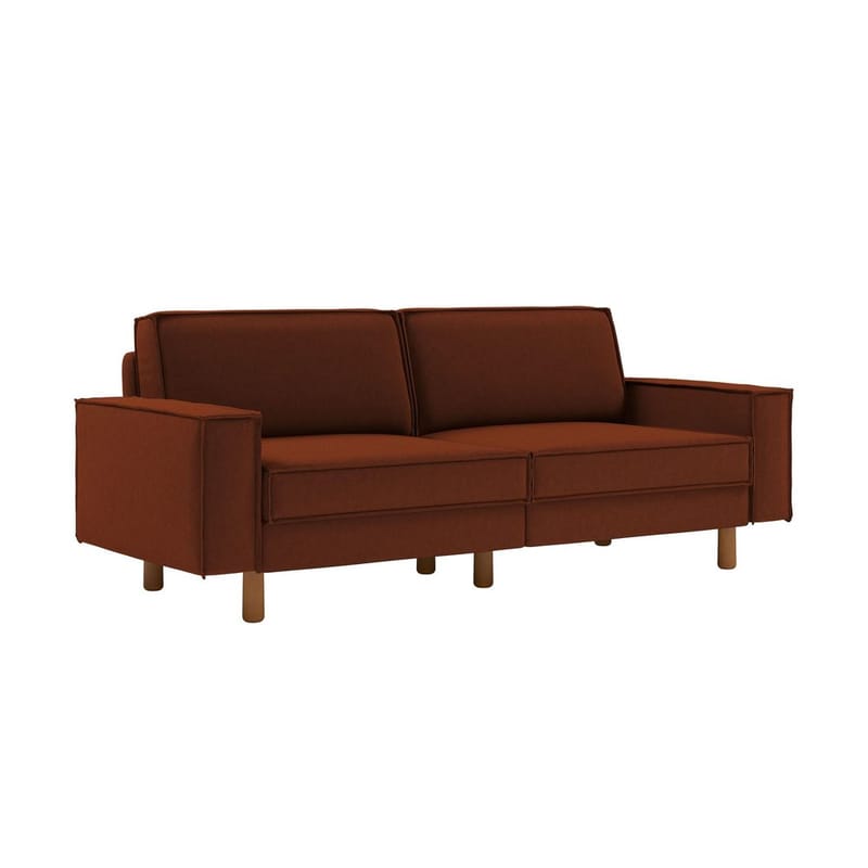 Vilsa 3-seter Myk Dyp Sofa med Kantsøm og Boxig i Stoff, Rust