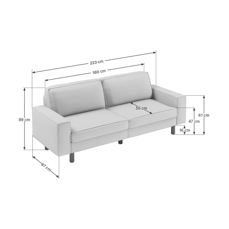 Vilsa 3-seters sofa - Taupe - Møbler - Sofaer - 3 seter sofa