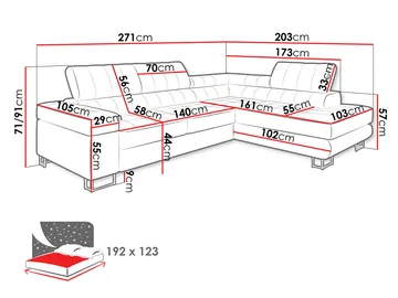 Warwick 4-seters Sofa med Sjeselong Venstre - Møbler - Sofaer - Hjørnesofaer