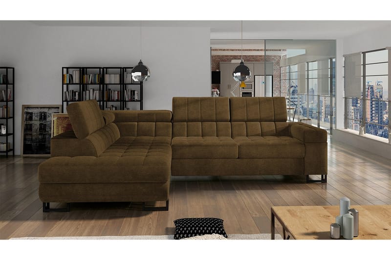 Warwick Sofa med Sjeselong 3-seter - Brun - Møbler - Sofaer - Sofaer med sjeselong - 3 seters sofa med divan