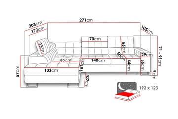Warwick Sofa med Sjeselong 3-seter - Grønn - Møbler - Sofaer - Fløyelssofaer