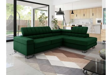 Warwick Sovesofa med Schäslong 3-seter - Grønn - Møbler - Sofaer - Fløyelssofaer