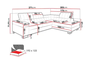 Warwick Sovesofa med Schäslong 3-seter - Grønn - Møbler - Sofaer - Fløyelssofaer