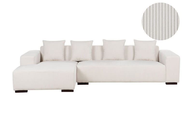 Westerfeld 4-seter Venstre L-formet Hjørnesofa 285 cm i Manchester - Hvit - Møbler - Sofaer - Hjørnesofaer