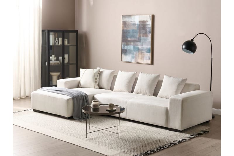 Westerfeld 4-seter Venstre L-formet Hjørnesofa 285 cm i Manchester - Hvit - Møbler - Sofaer - Hjørnesofaer