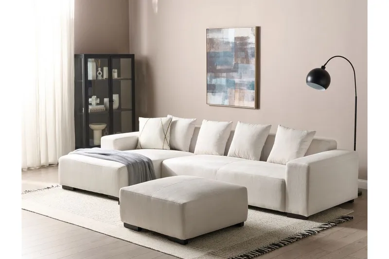 Westerfeld Hjørnesofa 4-seter - Hvit - Møbler - Sofaer - Hjørnesofaer
