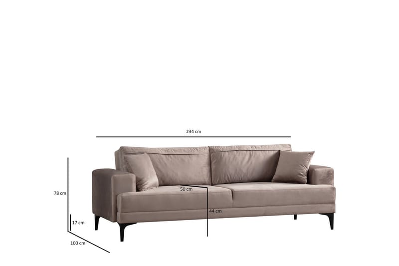 Winskill 3-seters Sofa - Beige - Møbler - Sofaer - 3 seter sofa