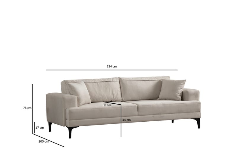 Winskill 3-seters Sofa - Ecru - Møbler - Sofaer - 3 seter sofa