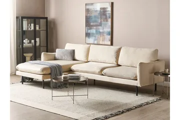 Woodal Hjørnesofa 4-seter - Beige/Svart - Møbler - Sofaer - Fløyelssofaer