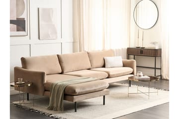 Woodal Hjørnesofa 4-seter - Beige/Svart - Møbler - Sofaer - Fløyelssofaer