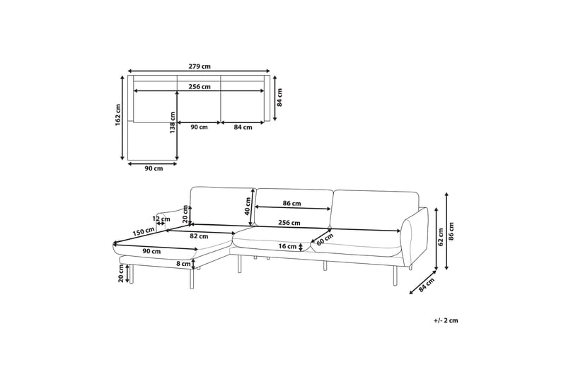 Woodal Hjørnesofa 4-seter - Brun/Svart - Møbler - Sofaer - Hjørnesofaer