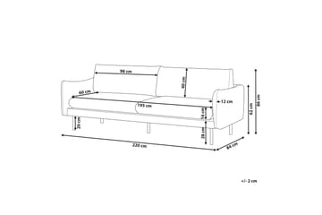 Woodal Sofa 3-seter - Beige/Svart - Møbler - Sofaer - Fløyelssofaer