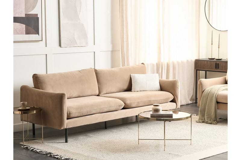 Woodal Sofa 3-seter - Beige/Svart - Møbler - Sofaer - Fløyelssofaer