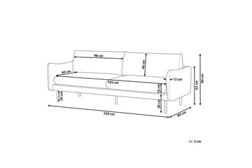 Woodal Sofa 3-seter - Grå/Svart - Møbler - Sofaer - Fløyelssofaer
