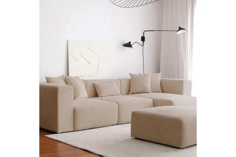 Yolo Sofa med Divan 6-sits, Beige