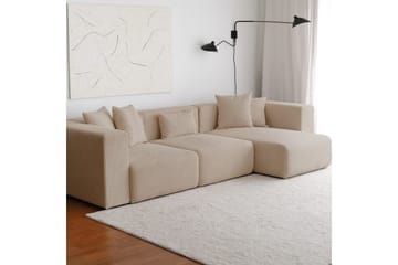 Yolo Sofa med Divan 6-sits - Beige - Møbler - Sofaer - Fløyelssofaer