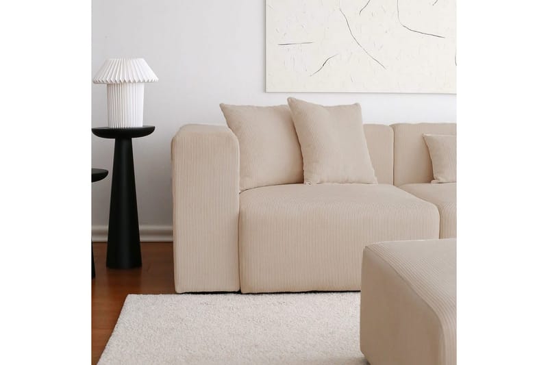 Yolo Sofa med Divan 6-sits - Beige - Møbler - Sofaer - Fløyelssofaer