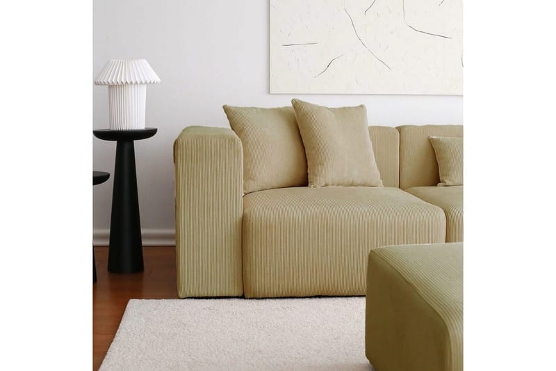 Yolo Sofa med Divan 6-sits - Khaki - Møbler - Sofaer - Fløyelssofaer