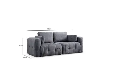 Yvara Sofa 2-sits - Grå - Møbler - Sofaer - Modulsofaer - Komplett modulsofa