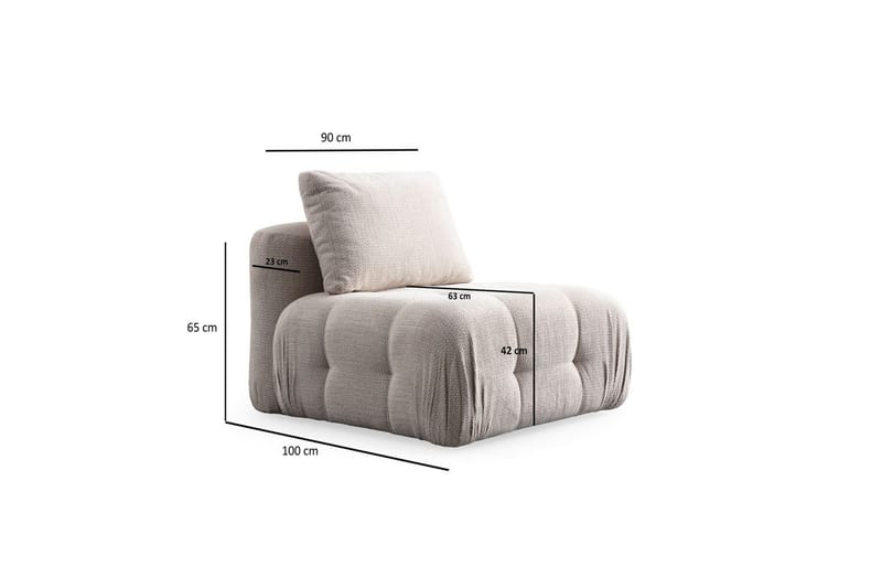 Yvara Sofa 3-sits - Beige - Møbler - Sofaer - 3 seter sofa