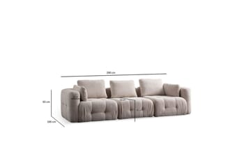 Yvara Sofa 3-sits - Beige - Møbler - Sofaer - 3 seter sofa