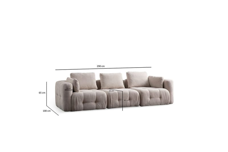Yvara Sofa 3-sits - Beige - Møbler - Sofaer - 3 seter sofa