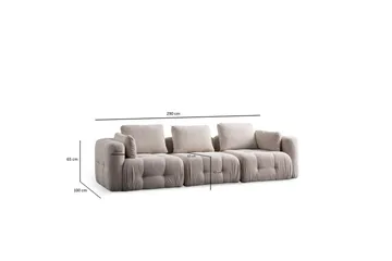Yvara Sofa 3-sits - Beige - Møbler - Sofaer - Modulsofaer - Komplett modulsofa
