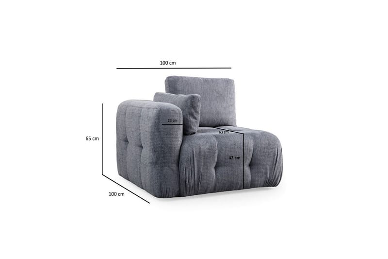 Yvara Sofa 3-sits - Grå - Møbler - Sofaer - 3 seter sofa