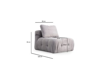 Yvara Sofa 3-sits - Grå - Møbler - Sofaer - Modulsofaer - Komplett modulsofa