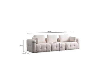 Yvara Sofa 3-sits - Hvit - Møbler - Sofaer - 3 seter sofa