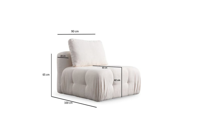 Yvara Sofa 3-sits - Hvit - Møbler - Sofaer - 3 seter sofa