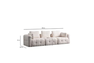 Yvara Sofa 3-sits - Hvit - Møbler - Sofaer - 3 seter sofa