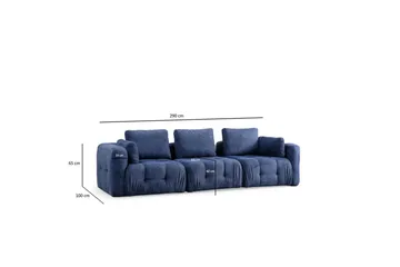 Yvara Sofa 3-sits - Marineblå - Møbler - Sofaer - 3 seter sofa