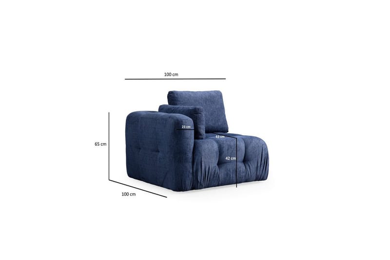 Yvara Sofa 3-sits - Marineblå - Møbler - Sofaer - Modulsofaer - Komplett modulsofa