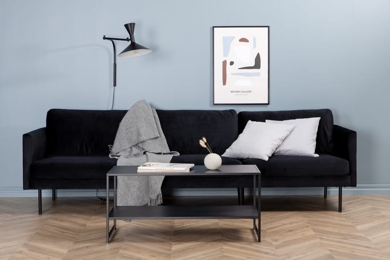 Zoom 3-seter Sofa i Fløyel - Svart - Møbler - Sofaer - 3 seter sofa